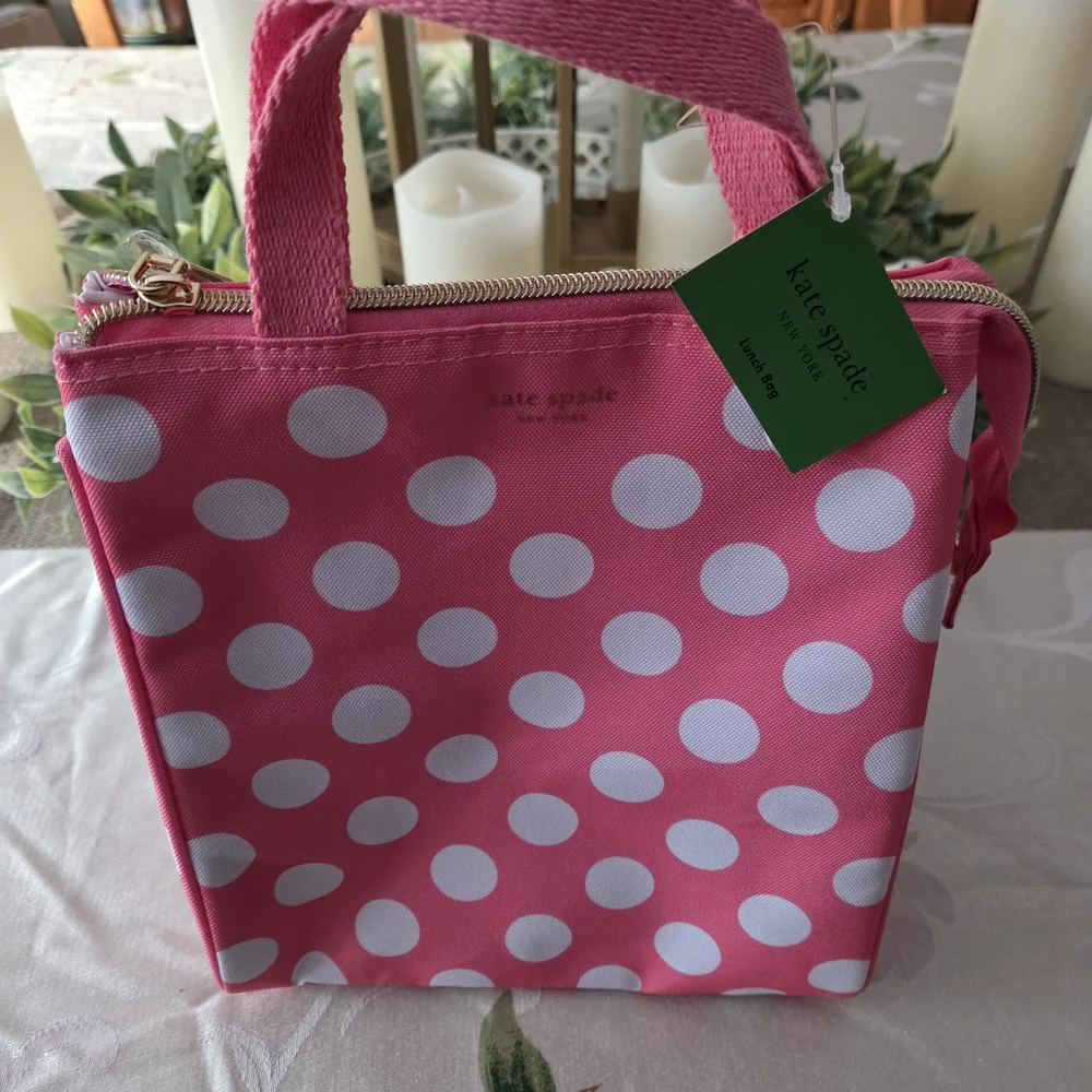 Kate Spade Pink Polka Dot Lunch Bag - Picture 4 of 6